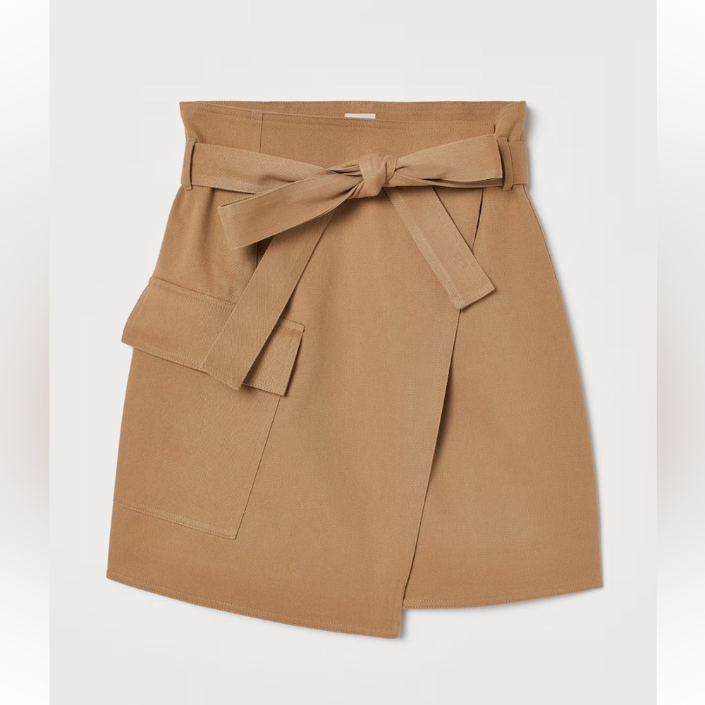 H&M Wrapover Tie High-Waisted Twill Skirt‎ - Picture 3 of 9